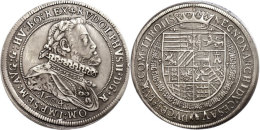 Taler, 1604, Rudolf II., Hall, Dav. 3005, Kl. Rf., Berieben, Ss.  SsThaler, 1604, Rudolf II., Hall, Dav. 3005,... - Austria