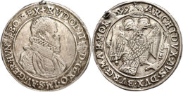 1/2 Taler, 1599, Rudolf II., Kremnitz, Henkelspur, Felder Bearbeitet, Ss.  Ss1 / 2 Thaler, 1599, Rudolf II.,... - Autriche