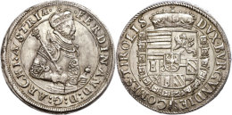 Taler, O.J. (1564-1595), Ferdinand II., Hall, Dav. 8097, Vz+.  Thaler, O. J. (1564-1595), Ferdinand II., Hall,... - Autriche