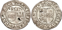 1/2 Batzen, 1517, Maximilian I., St. Veit, Kl. Einriss Und Zainende, Ss.  Ss1 / 2 Chunk, 1517, Maximilian I.,... - Autriche