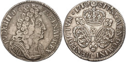 Ecu Aux 3 Couronnes, 1710, Louis XIV., Aix, Gadoury 229, Justiert, Ss.  SsEuropean Currency Unit Aux 3... - Altri & Non Classificati