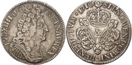 Ecu Aux 3 Couronnes, 1710, Louis XIV., Aix, Gadoury 229, Justiert, Ss.  SsEuropean Currency Unit Aux 3... - Other & Unclassified