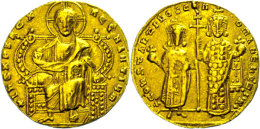 Constantinus VII. Und Romanus I., 913-959, Solidus (4,21g), Konstantinopel. Av: Thronender Christus Von Vorne,... - Bizantine