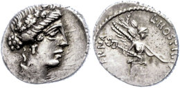 L. Hostilius Saserna, Denar (3,91g), 48 V. Chr., Rom. Av: Weiblicher Kopf Nach Rechts. Rev: Victoria Mit... - Republic (280 BC To 27 BC)