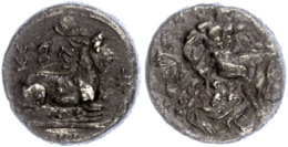 Salamis, 1/3 Stater (3,14g), Ca. 411-374, Euagoras I.. Av: Herakles Sitzt Auf Mit Löwenfell Bedeckten Felsen.... - Non Classificati