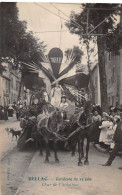 87-BELLAC- CARTE PHOTO, CAVALCADE DU 23 JUIN , CHAR DE L'AVIATION - Bellac