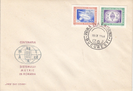 47724- METRIC SYSTEM IN ROMANIA CENTENARY, COVER FDC, 1966, ROMANIA - FDC