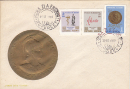 47725- ROMANIAN ACADEMY CENTENARY, EMBOSSED COVER FDC, 1966, ROMANIA - FDC