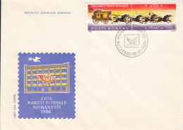 47749- ROMANIAN STAMP'S DAY, COVER FDC, 1986, ROMANIA - FDC