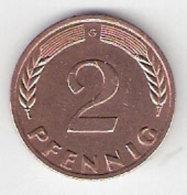 Pièce Allemagne. 2 Pfennig. 1968 (G) - 2 Pfennig