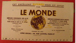 Buvard Compagnie D'assurances Sur La Vie Le Monde. Vers 1950 - Bank & Insurance