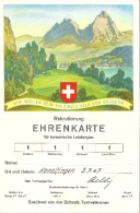 Ehrenkarte Für Turnerische Leistungen  "Wir Wollen Sein Ein Einzig Volk Von Brüdern"     1947 - Sport