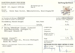 Quittung  "Kantonalbank Von Bern"              1955 - Svizzera