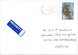 FINLAND 2008. Priority Cover From Helsinski To Fortaleza, CE, Brazil. Fauna: Moth - Lettres & Documents