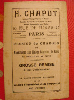 Buvard H. Chaput Cession De Charges De Mandataires Aux Halles De Paris. Vers 1930 - Bank & Insurance