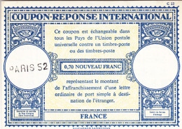 Coupon Réponse France Type LO 17 - 0,70 Nouveau Franc - IRC CRI IAS - Griffe Paris 52 - Antwoordbons