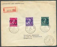 N°724N/P Obl. Sc SART-lez-SPA Sur Lettre Recommandée Du 30-XI-1946 Vers Bruxelles (sur. Type 92) - 11360 - 1946 -10 %