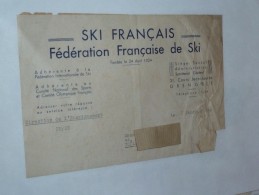 Facture Document SKI FRANCAIS Federation Française De Ski 31 Cours Jean Jaures Grenoble  Comite Olympique Français - Sports & Tourisme