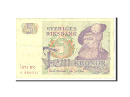 Billet, Suède, 5 Kronor, 1974, Undated, KM:51r3, TTB - Svezia