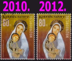 2010 (2012) - Hungary - Christmas - 2nd Edition (+ Gratis 1st Ed.) - New Gold Leaf - USED - Usado