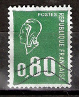 Timbre France Y&T N°1891 (14) Obl  Marianne De Béquet.  0 F.80 Vert. Cote 0,15 € - 1971-1976 Marianne Van Béquet