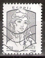 Timbre France Y&T N°4766 (09) Oblitéré. Marianne De Ciappa Et Kawena. Ecopli 20g. Gris. Cote : 0.56 € - 2013-2018 Marianne (Ciappa-Kawena)