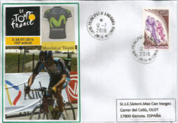 Novena Etapa Del Tour De Francia 2016.184 Km, Vielha (Val D'Aran, España) Arcalis (Andorra), Carta Enviada A España, - Lettres & Documents