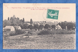 CPA - NOGENT Sur SEINE - Vue Générale - Cimetiére - Haut De Ligny Endroit D'où Les Prussiens Bombardèrent La Ville 1870 - Autres & Non Classés