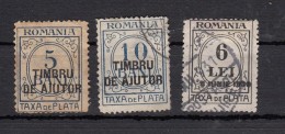 Roumanie Timbre Taxe  Surchargés  3 Valeurs - Postage Due