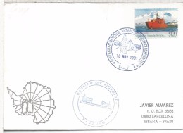 ANTARTIDA AUSTRALIA CC BASE CASEY MAT AZUL BLUE POSTMARK DEL BUQUE ALEMAN POLAR ICEBIRD - Polar Ships & Icebreakers