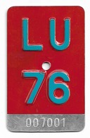 Velonummer Luzern LU 76 - Kennzeichen & Nummernschilder