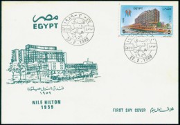 Egypt FDC FIRST DAY COVER 1989 HOTEL NILE HILTON 30 YEARS ANNIVERSARY 1959 - 1989 - Lettres & Documents