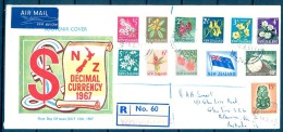 1967 , NUEVA ZELANDA , CERTIFICADO DE WHAKATAN A MELBOURNE , SERIE BÁSICA , MAT. PRIMER DIA . - Storia Postale