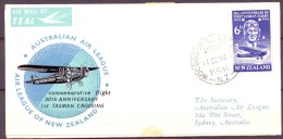 1958 , NUEVA ZELANDA , CONM. DEL 30 ANIV. DE LA TRAVESIA AÉREA DEL MAR DE TASMANIA EN EL FOKKER " SOUTHERN CROSS " - Lettres & Documents