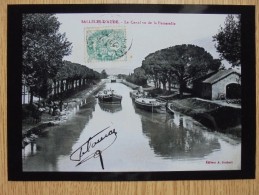 Photographie De Carte Postale Ancienne SALLELES D'AUDE - Le Canal 11 Aude - Salleles D'Aude