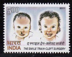 India MNH 2011, Smile Train, Cleft Surgery, Child Deformity Of Speak, Hearing Disorder Deaf, Mouth, Disabled, Health - Unused Stamps