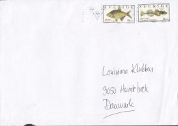 Sweden 2001? Cover Brief Modern Art Museum "Louisiana" HUMLEBÆK Denmark Fish Fische Poisson Braxen & Hornsimpa Stamps - Covers & Documents