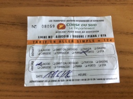 Ticket De Transport (car) "LIGNE M2 AJACCIO SAGONE PIANA OTA" CORSE DU SUD - Europe