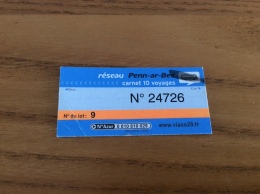 Ticket De Bus Réseau Penn-ar-Bed (carnet) Bleu Type 1 - Europe