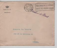 Lettre En Franchise Du Président Du Sénat C.mécanique Liège 16/12/1932 V.Chenée PR3424 - Franchise