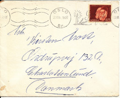 Norway Cover Sent To Denmark Oslo 20-12-1961 Single Franked God Jul - Covers & Documents