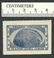 C08-08 CANADA 1934 Beauport Quebec Giffard Poster Stamp 2d MHR - Vignettes Locales Et Privées
