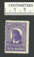 C08-09 CANADA 1934 Trois Riviere Laviolette Purple MNG - Viñetas Locales Y Privadas