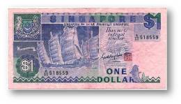 SINGAPORE - 1 Dollar - ND ( 1987 ) - P 18.a ? - Serie A/80 - With This COLOR ? ERROR ? CRISP. - Singapore