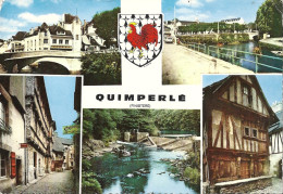 Delcampe - CPSM Quimperlé Vues Multiples - Blason - Quimperlé