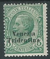 1918 TRENTINO ALTO ADIGE EFFIGIE 5 CENT MH * - P12-7 - Trento