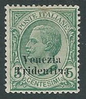 1918 TRENTINO ALTO ADIGE EFFIGIE 5 CENT MH * - P12-10 - Trento