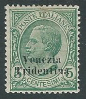 1918 TRENTINO ALTO ADIGE EFFIGIE 5 CENT MH * - P12-10 - Trentino