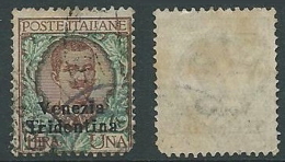 1918 TRENTINO ALTO ADIGE USATO FLOREALE 1 LIRA - P12-8 - Trentino