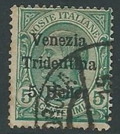 1918 TRENTINO ALTO ADIGE USATO EFFIGIE 5 HELLER - P12-5 - Trentin